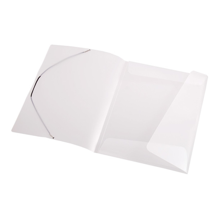 Chemise à élastique Eichner PP A4 + 3 rabats à ailettes et élastique de serrage en coin bleu