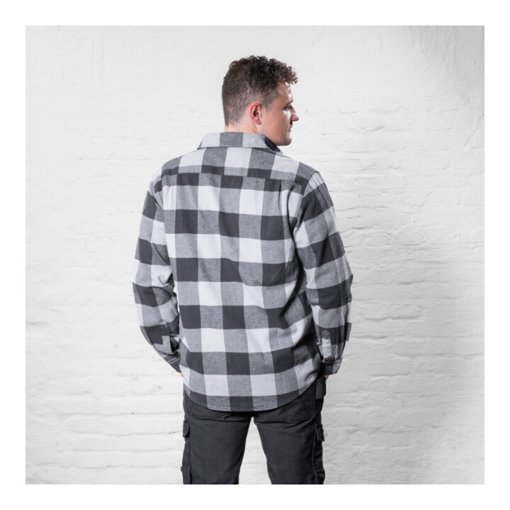 Chemise en flanelle STIER Heavy bci coton S gris écossais