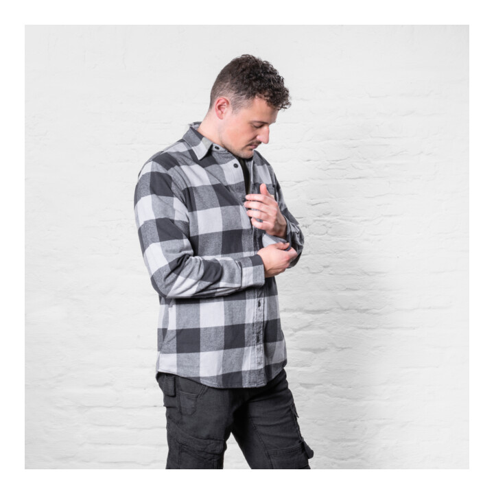 Chemise en flanelle STIER Heavy bci coton S gris écossais
