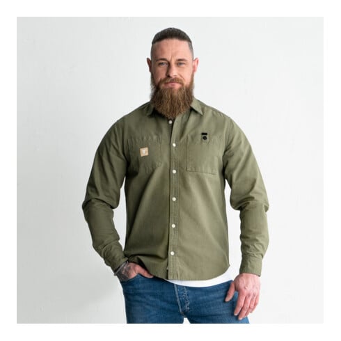 Chemise en toile canvas STIER Heavy Work bci coton M olive
