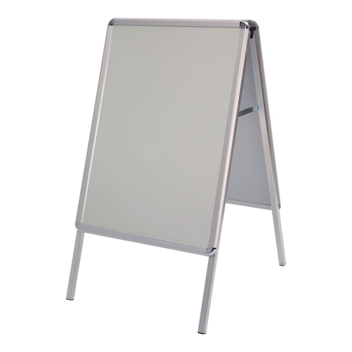 Chevalet de trottoir aluminium couleur argent 2 x DIN A1 p. d. zone ext. protégé