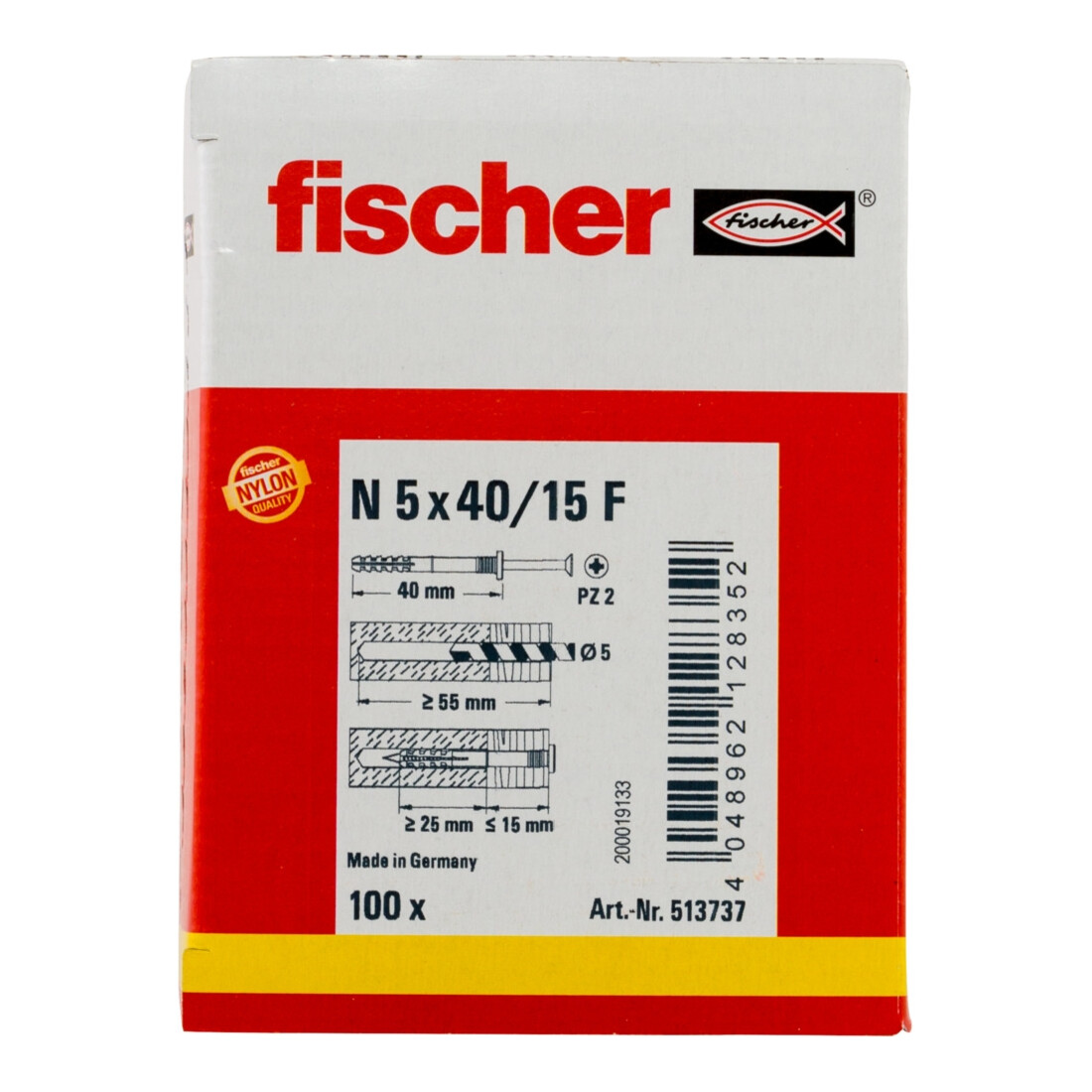 fischer clou N à tête plate