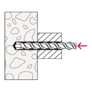 Cheville à frapper fischer N avec vis à tête fraisée acier électrozingué