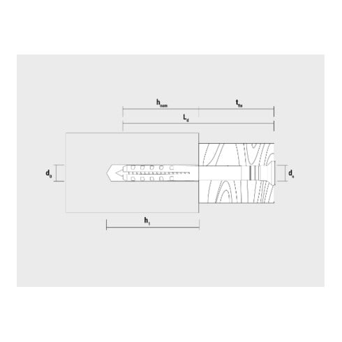 Cheville à frapper nylon avec collerette plate 6x70 Ref. NP (50 pcs) CELO