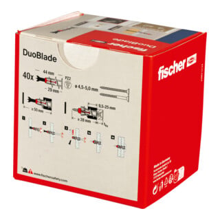 Cheville autoforeuse pour plaques de carton plâtre fischer DuoBlade