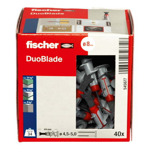 Cheville autoforeuse pour plaques de carton plâtre fischer DuoBlade
