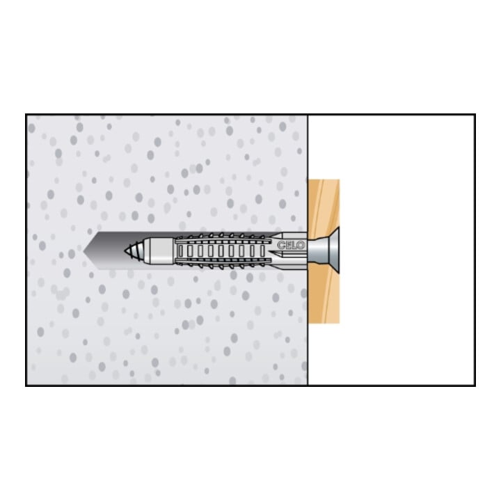 Cheville multi matériaux sans collerette Ø 6-40 Ref. MZ (100 pcs) CELO