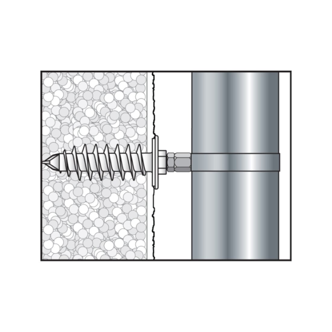 Cheville pour isolant IPL95DS, att. mâle M10 (dacromet)+rond. d'étanch. 4 CELO