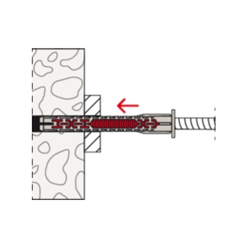 Cheville rallongée fischer DuoXpand 10 x 120 FUS R en acier inoxydable
