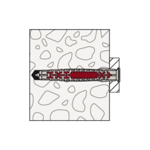 Chevilles à longue tige fischer DuoXpand 10mm T R avec vis à tête fraisée