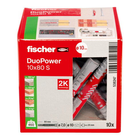 Chevilles fischer Duopower avec vis à tête hexagonale
