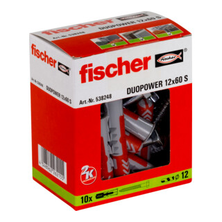 Chevilles fischer Duopower avec vis à tête hexagonale