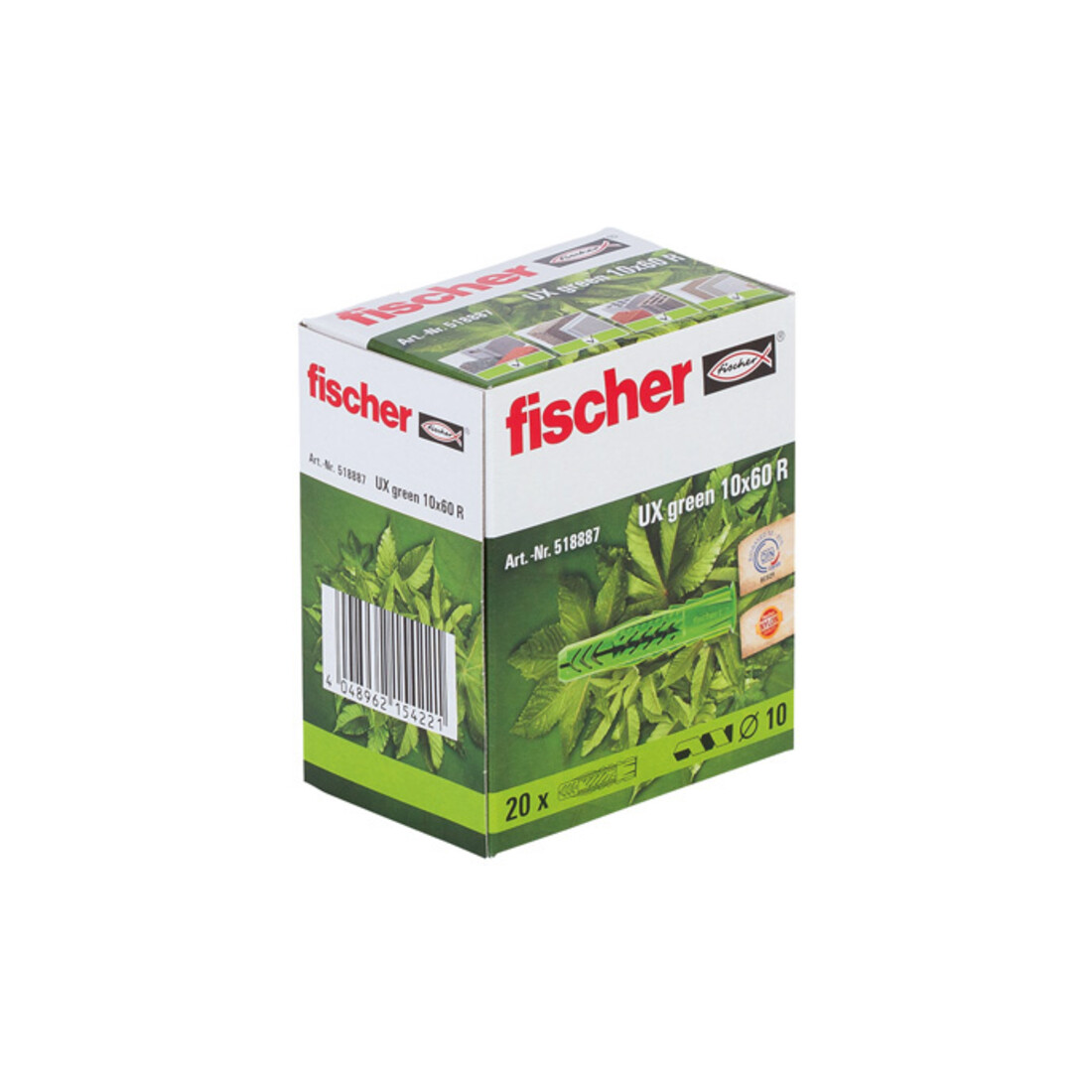 Cheville universelle fischer UX Green avec collerette