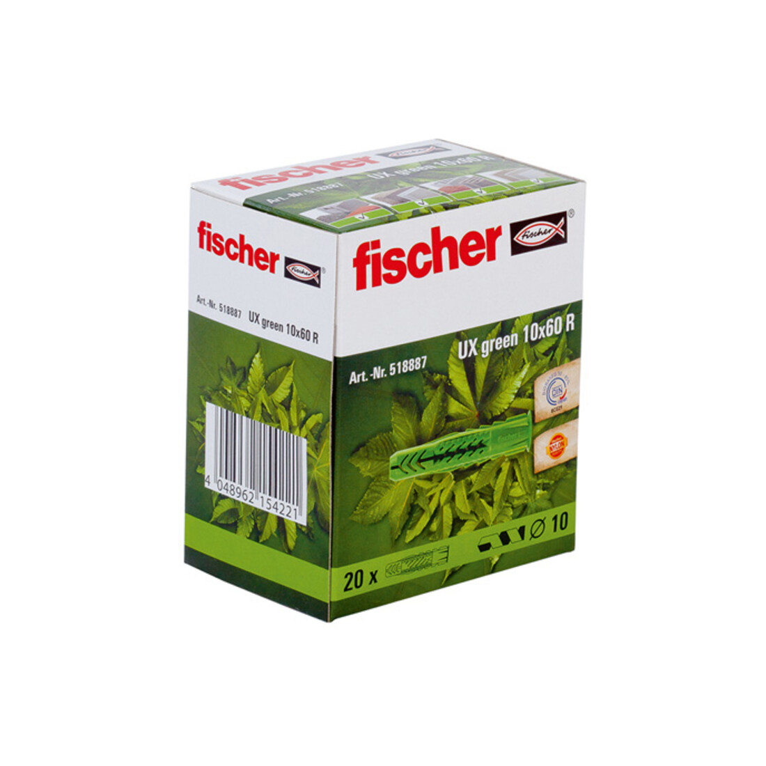 Cheville universelle fischer UX Green avec collerette