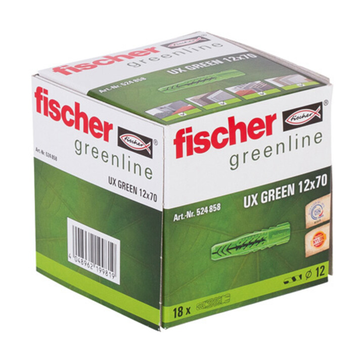 Cheville universelle fischer UX Green 12 x 70