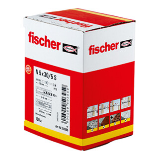 Cheville à frapper fischer N avec vis à tête fraisée acier électrozingué