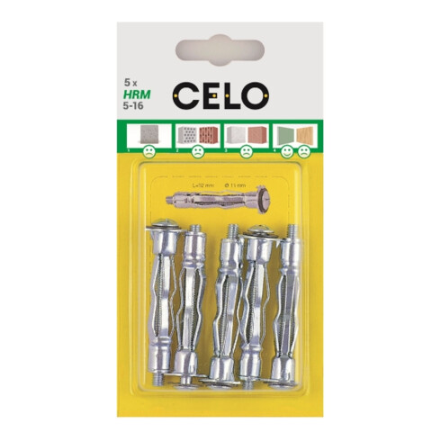 Chevilles métalliques creuses CELO Blister HRM 5-32 WH