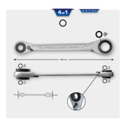 Chiave a cricchetto doppia 4 in 1 Brilliant Tools, 10 x 13, 17 x 19 mm