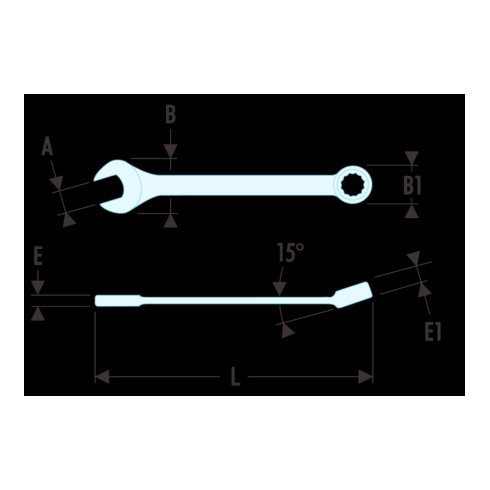 Facom Chiave combinata 39 corta, 1/2"