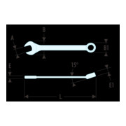 Facom Chiave combinata 39, corta, 11/32"