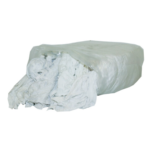 Chiffons de nettoyage en jersey blanc pur selon DIN 61650, paquet de 10 kg
