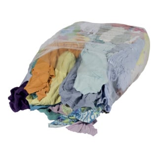 Chiffons de nettoyage en jersey multicolores clairs selon DIN 61650, paquet de 10 kg