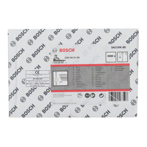 Bosch Chiodo a nastro con testa tonda SN21RK 80 3,1mm 80mm, liscio