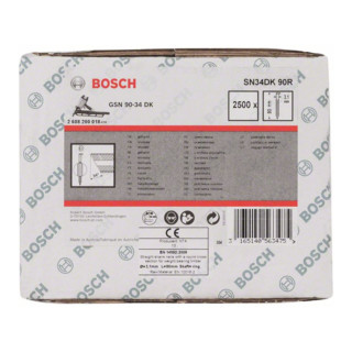 Bosch Chiodo a nastro con testa a D SN34DK 90R, grezzo, scanalato