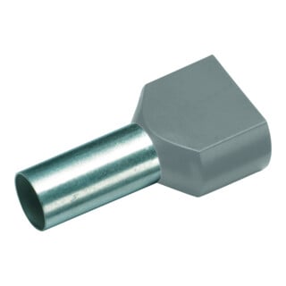 CIMCO Cosse isolée à double conducteur 2x4,0mm²x12mm gris