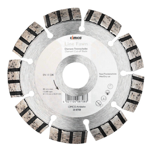 Cimco Diamanttrennscheibe D=115mm 208708