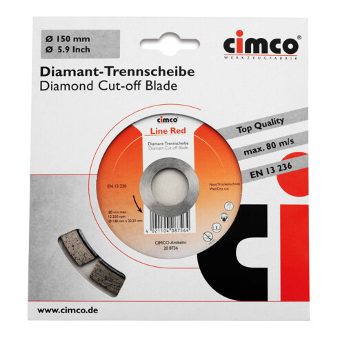 Cimco Diamanttrennscheibe D=140mm 208756