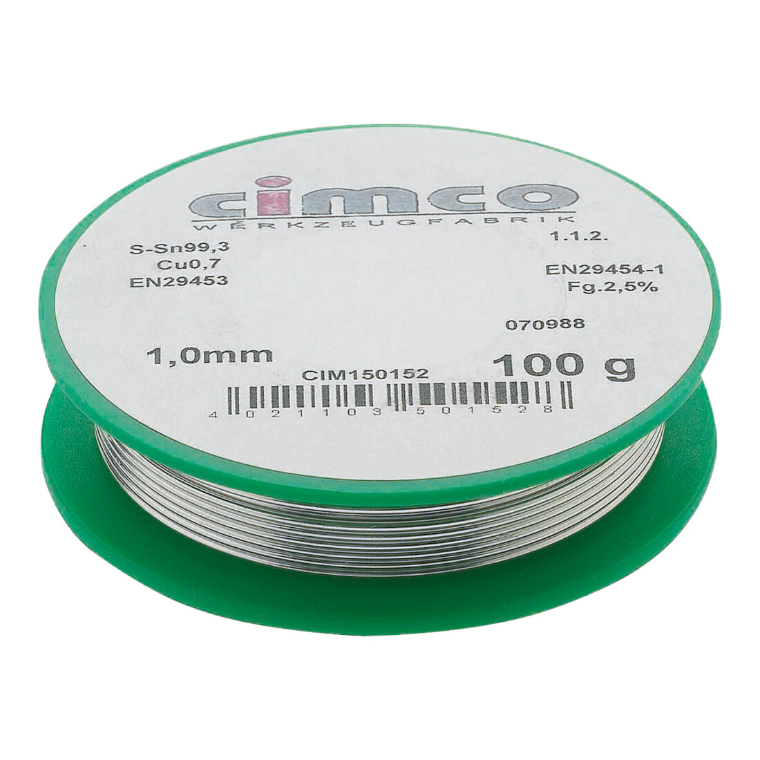 Cimco Étain électronique sans plomb 1,0 mm/250 g 150154