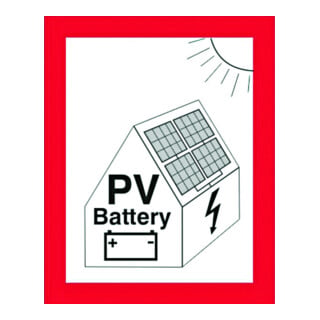 CIMCO Panneau de sécurité incendie Indication PV-Anl+Batt 182798 blanc/rouge 105 x 148 mm