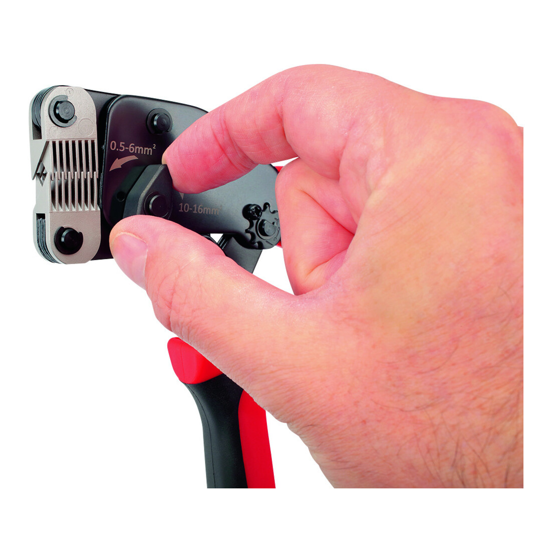 Cimco Pince à sertir frontale 0,5-16 mm², 122×23×291