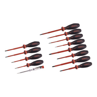 Cimco Set de tournevis 6 pièces rond, cruciforme, plat 117000
