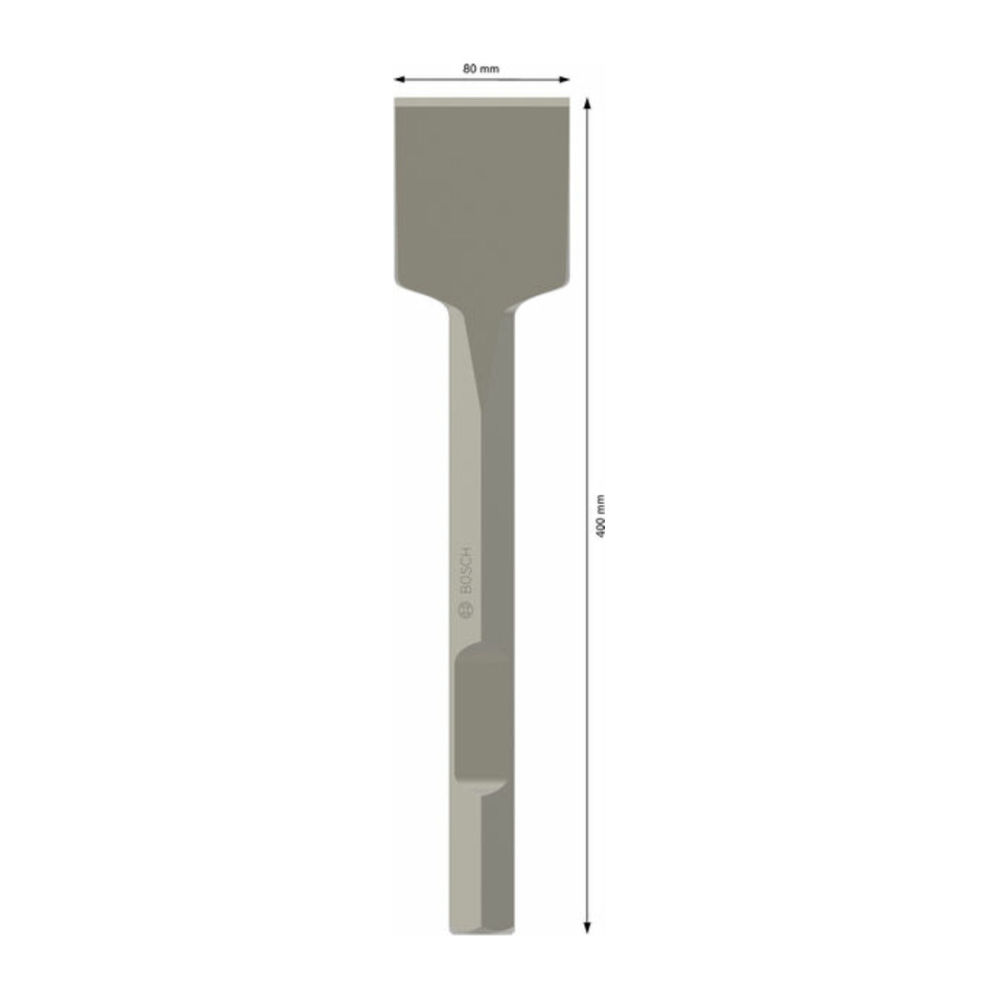 Burin à bêche Bosch avec support hexagonal de 28 mm 400 mm