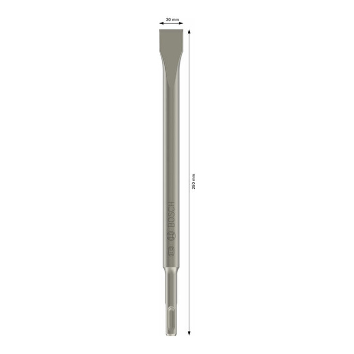 Ciseau plat Bosch avec support SDS-plus, 20 x 250 mm