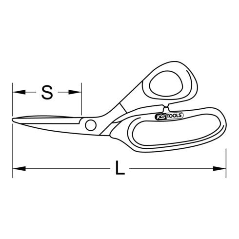 Ciseaux à tissu KS Tools, 205 mm