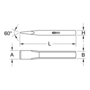 KS Tools Burin de maçon, plat ovale-3
