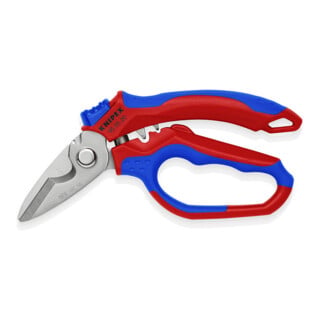 Ciseaux d'électricien Knipex avec poignée bimatière et coupe-fil, longueur totale : 160mm