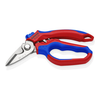 Ciseaux d'électricien Knipex avec poignée bimatière et coupe-fil, longueur totale : 160mm