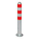 CITY Borne de protection en acier H 800 mm, capuchon alu, anneaux réfléchissants rouges