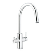 Clage Allround-Armatur Zip Celsius Arc AIO verchromt gebürstet