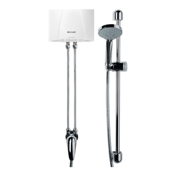 Clage Chauffe-eau instantané compact Shower MBX7 6,5 kW, 400 V, 16 A, avec bras de douche