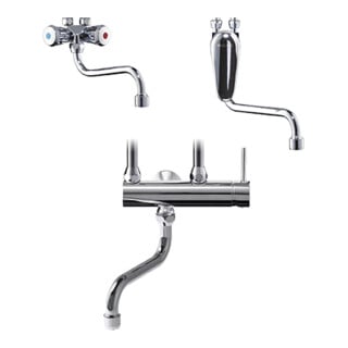 Clage Mitigeur monocommande mural SME chrome, avec bec pivotant 16 cm