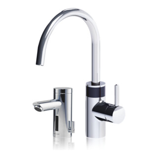 Clage Robinet de lavabo AEB-C, 6 V batterie, chromé, tactile, commande électronique