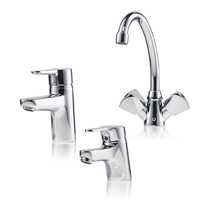 Clage Robinet lavabo à deux poignées SNM bec 16 cm, chromé, pour chauffe-eau à pression