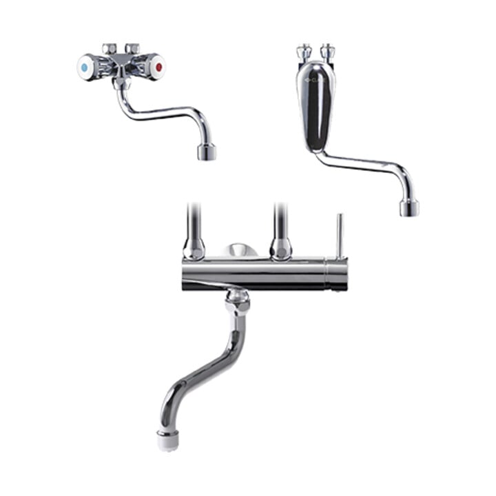 Clage Robinet monocommande sur évier CSO swb sortie 16 cm, chrome, avec levier latéral