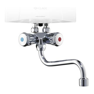 Clage Robinet mural spécial 2-G SMB/LS chrome, avec bec pivotant 16 cm