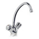 Clage Robinetterie à deux poignées SNT avec bec noir 15 cm, chrome, pour chauffe-eau sous pression-3